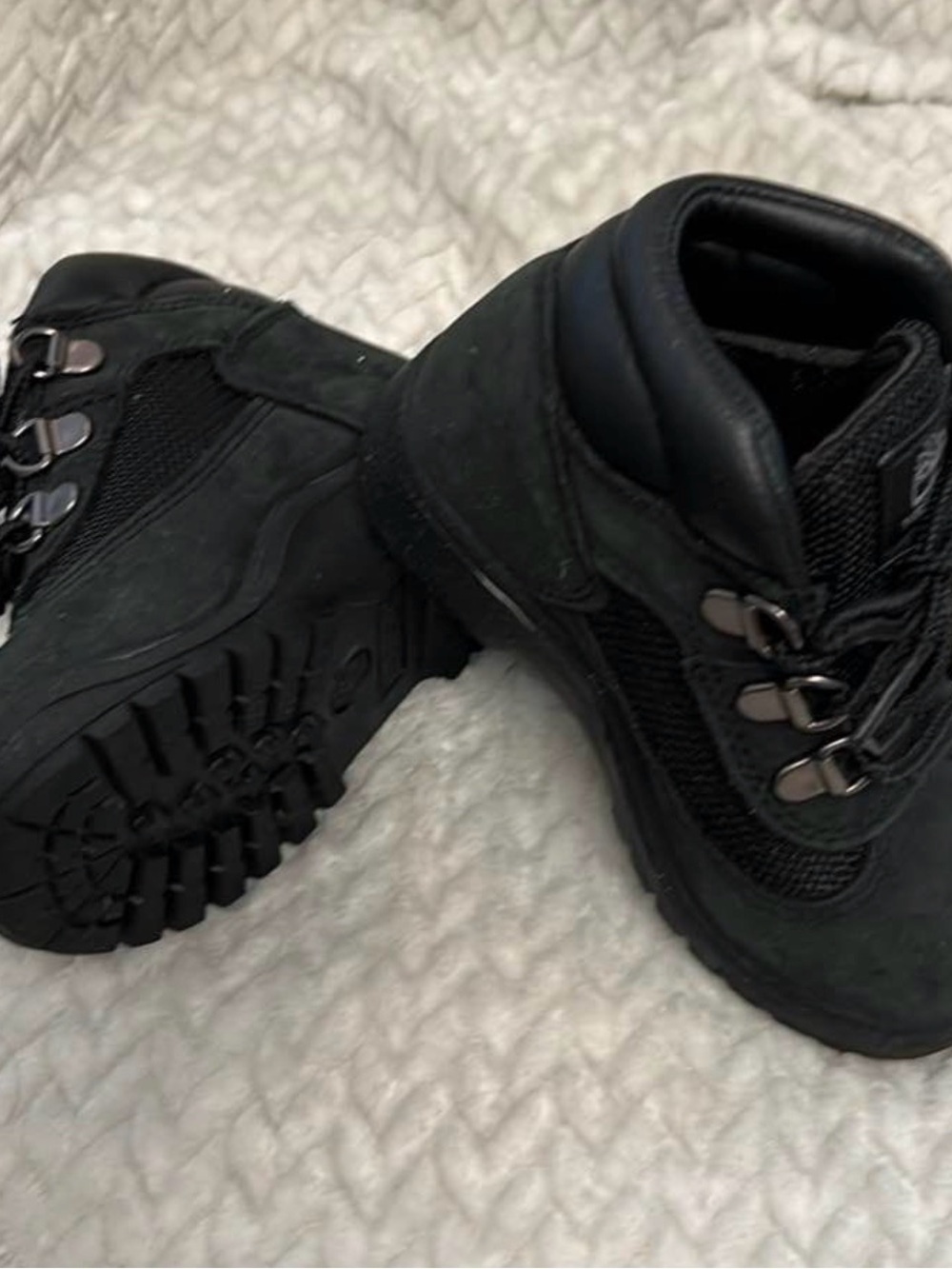 Timberland Field Boots Black Leather Toddler Size 8 Unisex Hiking